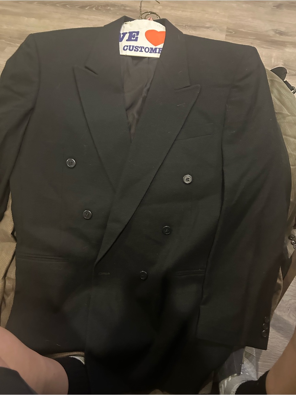 Classic Black Double-Breasted Men's Blazer